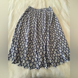Boden Navy and White A-Line Sea Shell Print Skirt 100% Viscose Size 14 New
